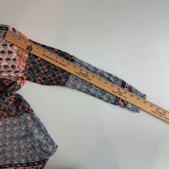 Free People Women's Caravan Patchwork Printed Button Front Shirt Size XS - Picture 11 of 12